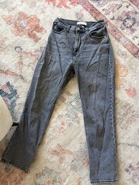 Abercrombie & Fitch Women's Ankle Straight Ultra High Rise Jeans - Gray Wash